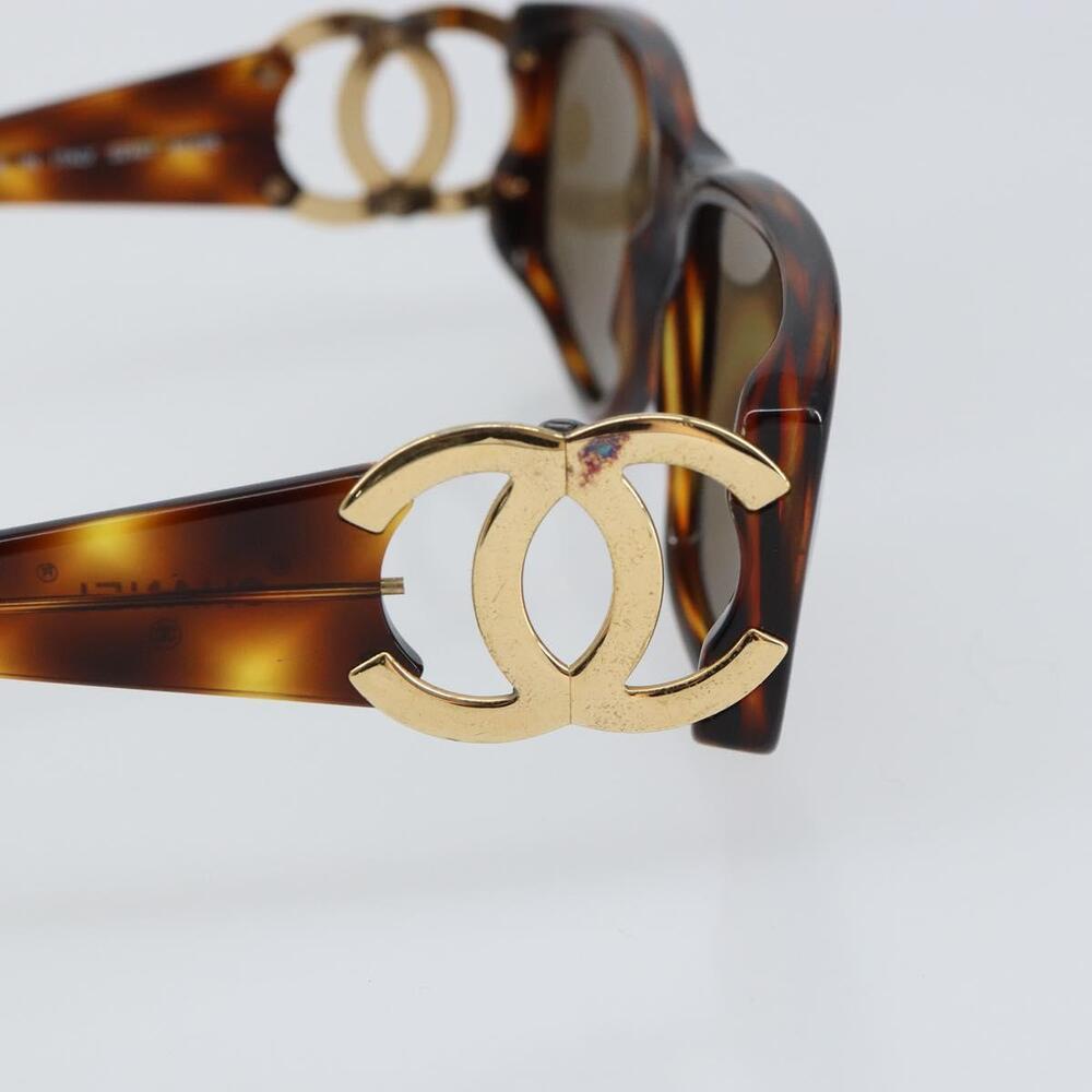CHANEL COCO Mark Sunglasses plastic Brown CC Auth yk20054 - Picture 8 of 12